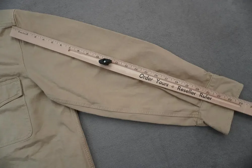 Banana Republic Shirt Mens XL Beige Heavy Twill Button Front Long Sleeve Shacket